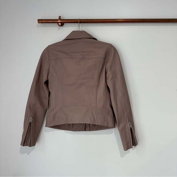 NEW All Saints Dalby Pink Leather Moto Biker Jacket - Picture 7 of 8